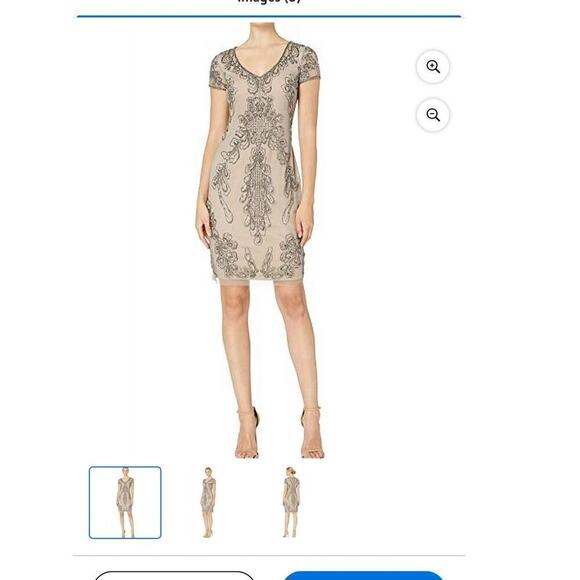 Adrianna Papell Women’s Beaded Mesh Cocktail Dress / Size-8 - Picture 11 of 16
